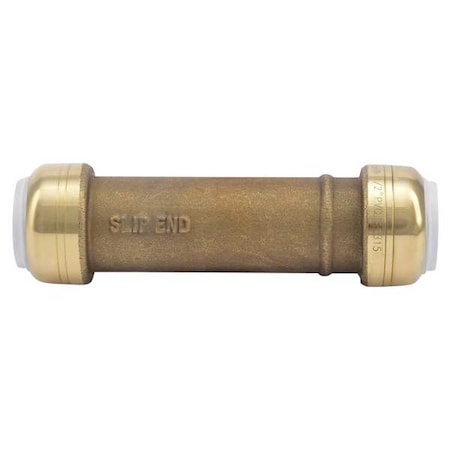 Push-Fit Coupling Fitting, 1/2 in Tube Size, Brass, Brass MPN:UIP3008