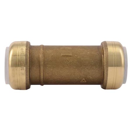 Push-Fit Coupling Fitting, 1 in Tube Size, Brass, Brass MPN:UIP3020