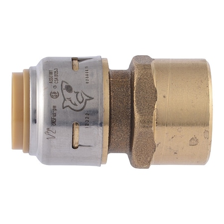 Fitting, Straight, Brass, Push-Fit 1/2 in, FNPT 1/2 in MPN:UR072