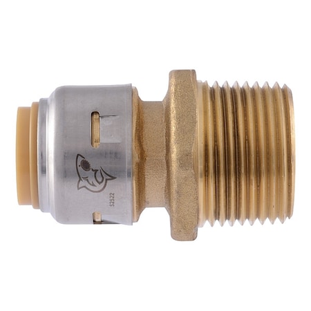 Fitting, Straight, Brass, Push-Fit 3/4 in, MNPT 1/2 in MPN:UR116
