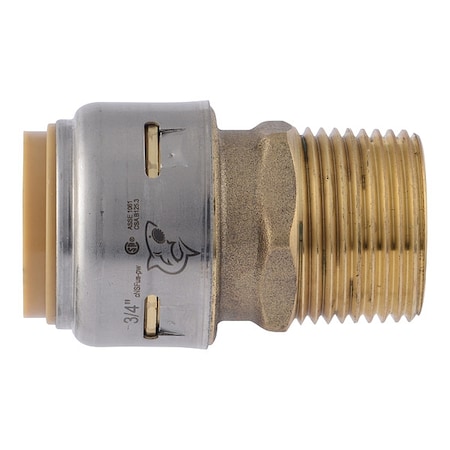 Fitting, Straight, Brass, Push-Fit 3/4 in, MNPT 3/4 in MPN:UR134