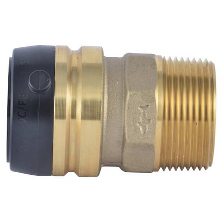 Fitting, Straight, Brass, Push-Fit 11/4 in, MNPT 11/4 in MPN:UXL113532M