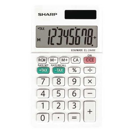 Pocket Calculator, LCD, 8 Display Digits MPN:EL-244WB