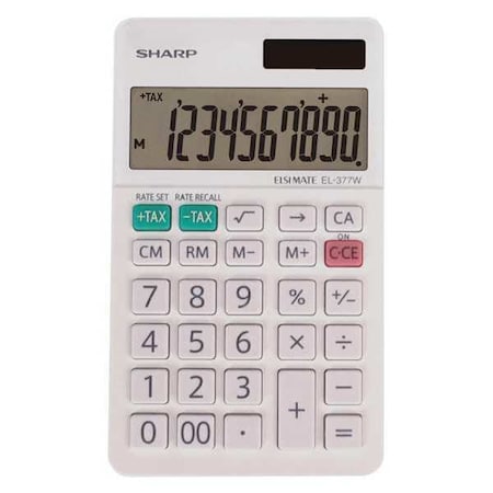Pocket Calculator, LCD, 10 Display Digits MPN:EL-377WB