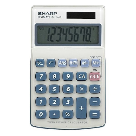 Handheld Calculator, LCD, 8 Digit MPN:SHREL240SAB