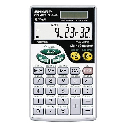 Metric Conversion Calculator, 10 Digit MPN:SHREL344RB
