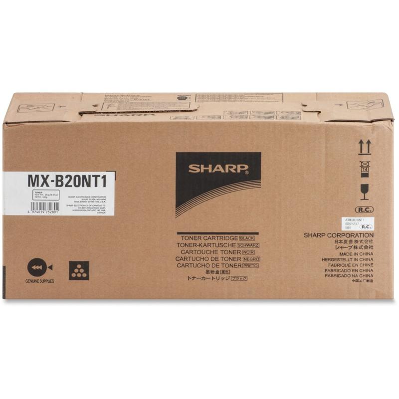 Sharp MX-B20NT1 Original Toner Cartridge - Laser - 8200 Pages - Black - 1 Each (Min Order Qty 2) MPN:MXB20NT1