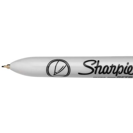 Permanent Marker, Black, Ultra Fine Tip, Capped, 12 PK MPN:1735790