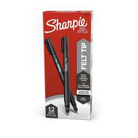Stick Permanent Pen, Fine 0.5 mm, Black PK12 MPN:1742663