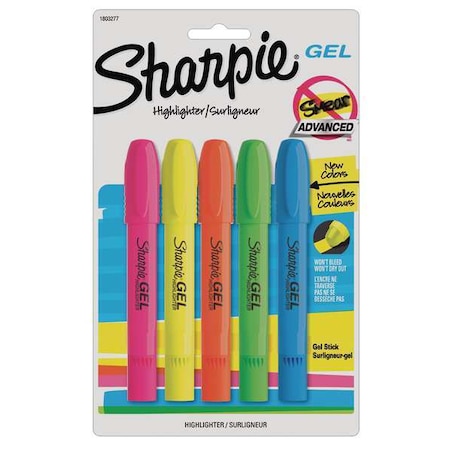 Highlighter Set, Gel, Assorted MPN:1803277