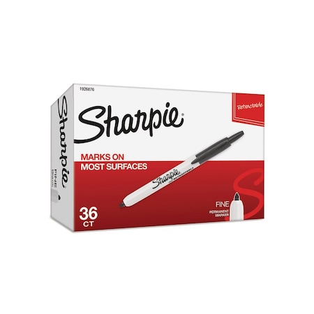 Permanent Marker, Fine Tip, Retractable, 36 PK MPN:1926876
