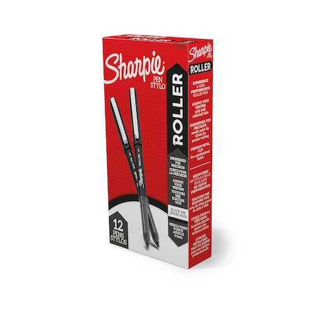 Rollerball Pen, Needle Point, Black, PK12 MPN:2093225