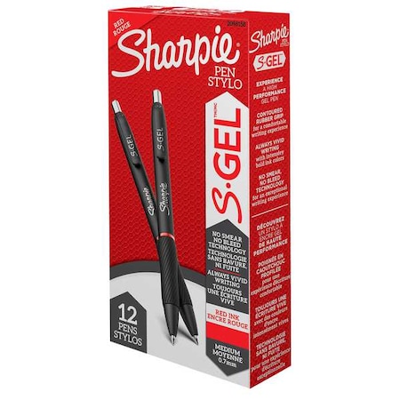 S-Gel Pen, Medium 0.7mm, Red, PK12 MPN:2096158