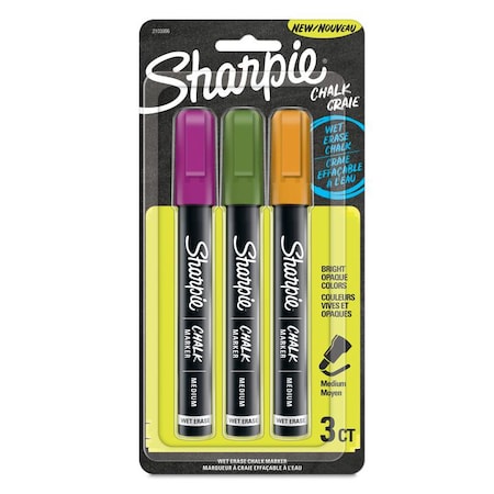 Chalk Dry Erase Marker, Grn/Prpl/Org, PK3 MPN:2103006