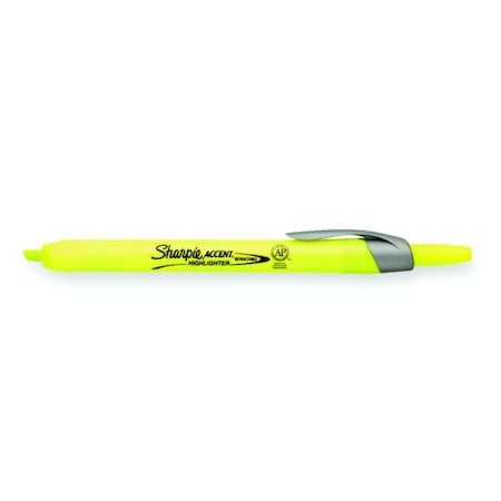 Retractable Highlighter, Micro Chisel Tip Fluorescent Yellow PK12 MPN:28025