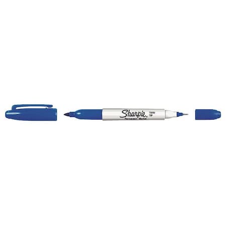 Permanent Marker, Blue, Twin Tip, 12 PK MPN:32003