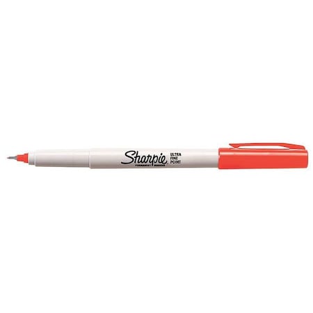 Permanent Marker, Red, Ultra Fine Tip, Capped, 12 PK MPN:37002