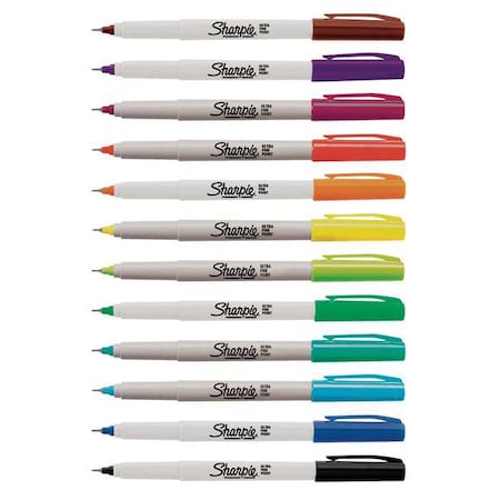 Permanent Marker Set, Ultra Fine Tip, Capped, 12 PK MPN:37175PP