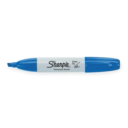 Permanent Marker, Blue, Chisel Tip, Capped, 12 PK MPN:38203