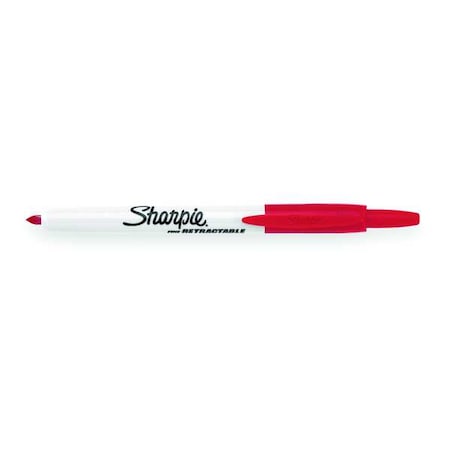 Retractble Perm Marker Fine Bullet Tip Red MPN:32702