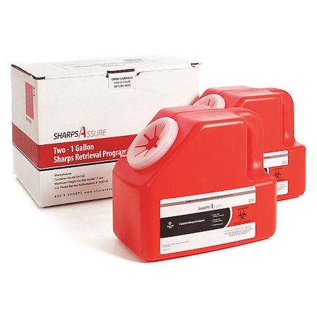 Sharps Container, 18 gal., Red, Snap Lid MPN:SA1G2