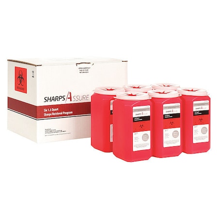 Sharps Container, 18 gal., Red, Snap Lid MPN:SA1Q6