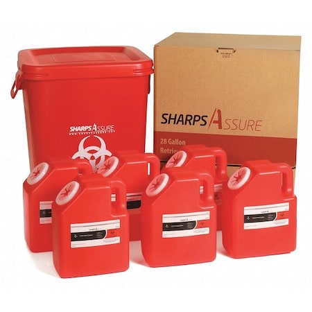 Sharps Container, 1-1/4 gal., Red, Snap Lid MPN:SA28GU-2G