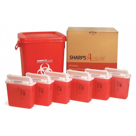 Sharps Container, 1-1/4 gal., Red, Snap Lid MPN:SARP424U5Q