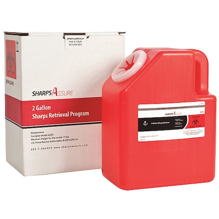 Sharps Container, 28 gal., Red, Snap Lid MPN:SA2G