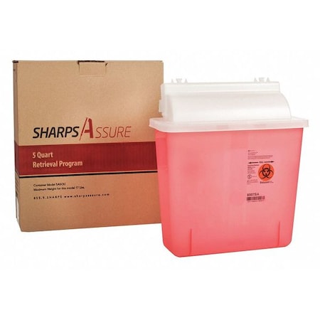 Sharps Container, 28 gal., Red, Snap Lid MPN:SA5QU