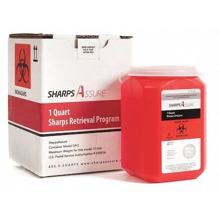 Sharps Container, 1/4 gal., White, Snap Lid MPN:SAQ