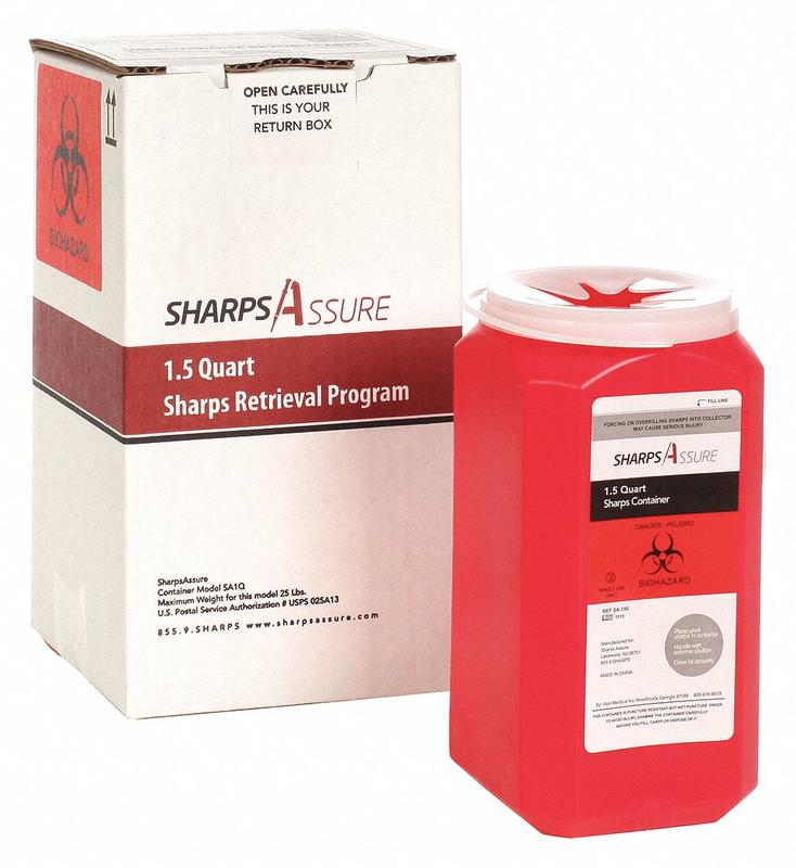 Sharps Container 16 W 1-1/2 qt. Snap Lid MPN:SA1Q-12