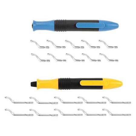 Deburring Tool Set, Plastic, Hi Speed Stl. MPN:155-00185