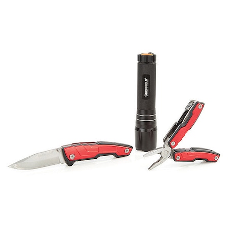 Multi Tool, Knife, Flashlight Set, 3 pcs. MPN:12940