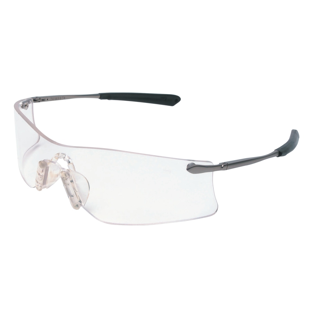 Crews Rubicon Frameless Safety Glasses, Silver Metal Temples, Clear Lens MPN:135-T4110AF
