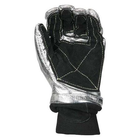 Firefighters Gloves, M, Blk/Slvr, PR MPN:5200