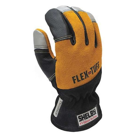 Firefighters Gloves, XL, Blk/Gld/Slvr, PR MPN:5292