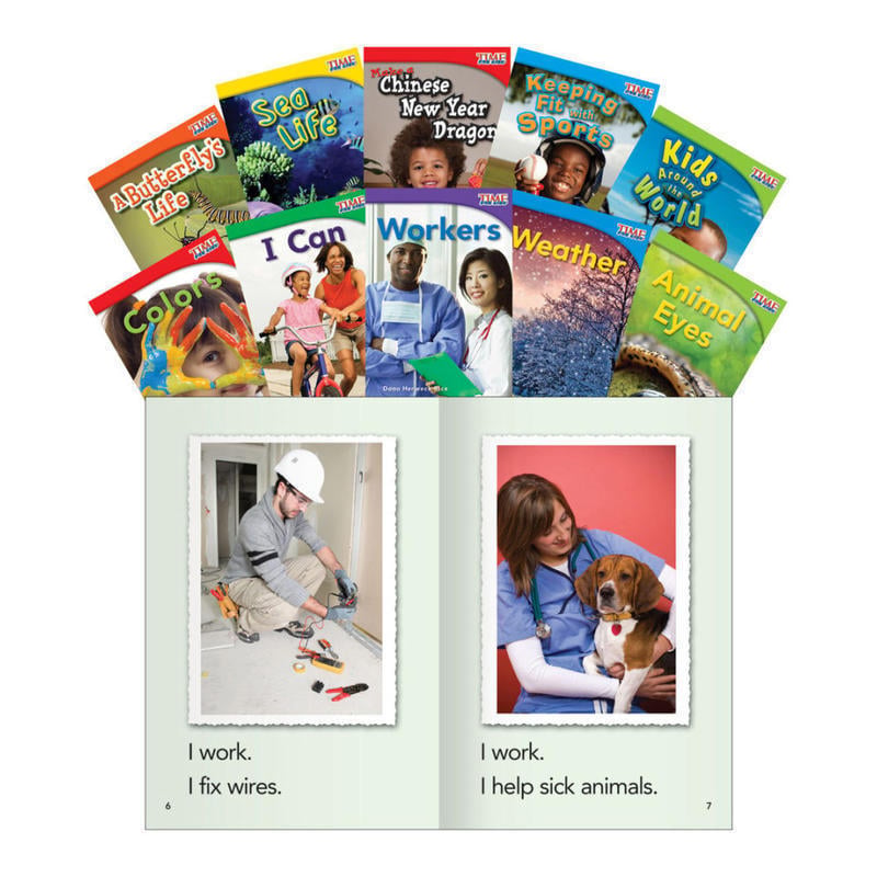 Teacher Created Materials TIME FOR KIDS Nonfiction Book Set, Set 2, Set Of 10 Books, Grade 1 MPN:16097