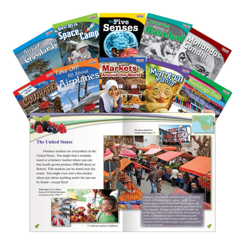 Teacher Created Materials TIME FOR KIDS Nonfiction Book Set, Set 1, Set Of 10 Books, Grade 3 MPN:16107