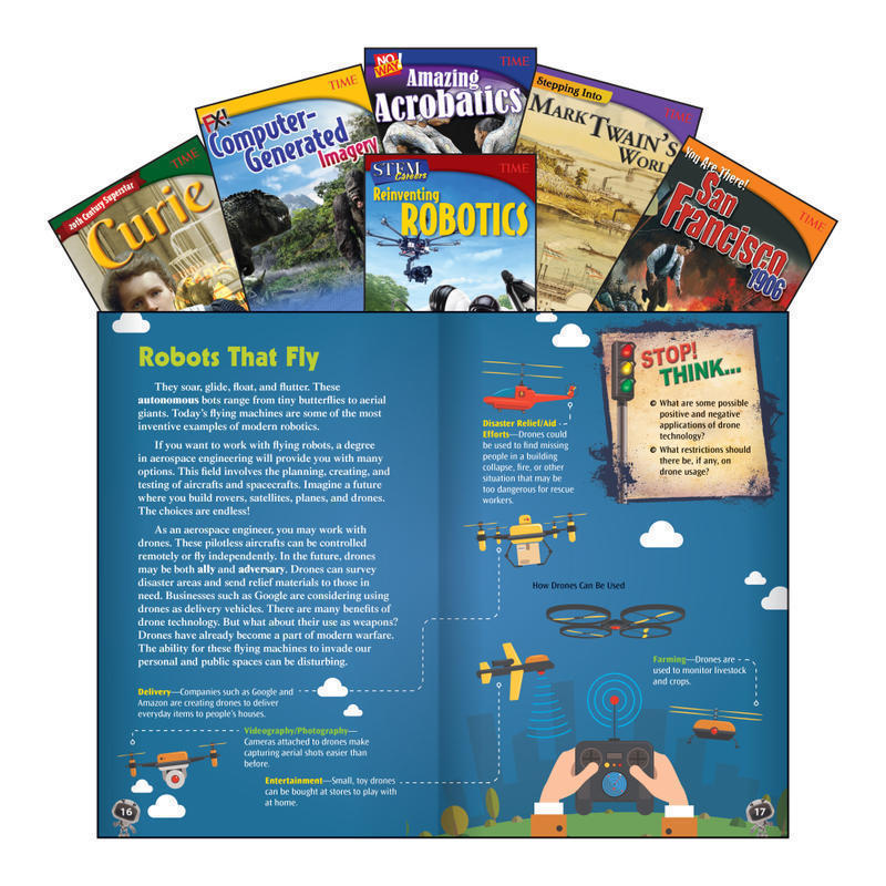 Teacher Created Materials TIME Informational Texts, Set 3, Grade 7, Set Of 6 MPN:27646