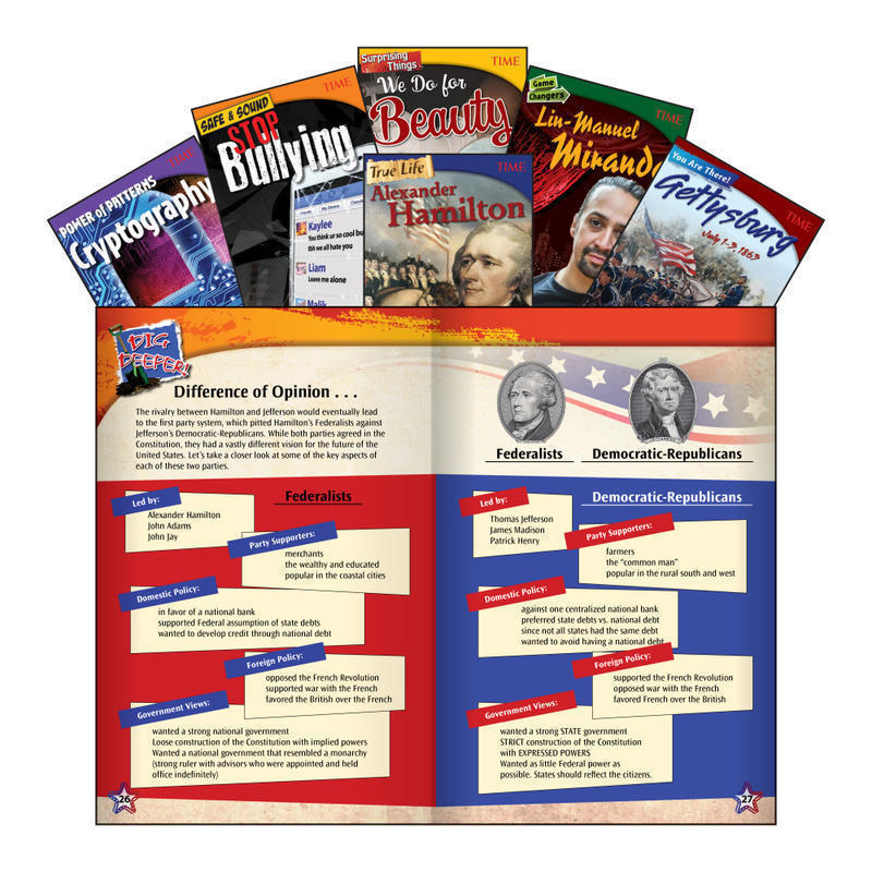 Teacher Created Materials TIME Informational Text Set, Set 1, Grade 8, Set Of 6 Books MPN:28616