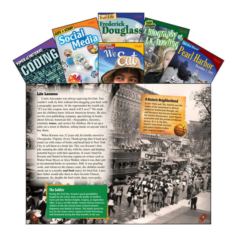 Teacher Created Materials TIME Informational Text Set, Set 2, Grade 8, Set Of 6 Books MPN:28617