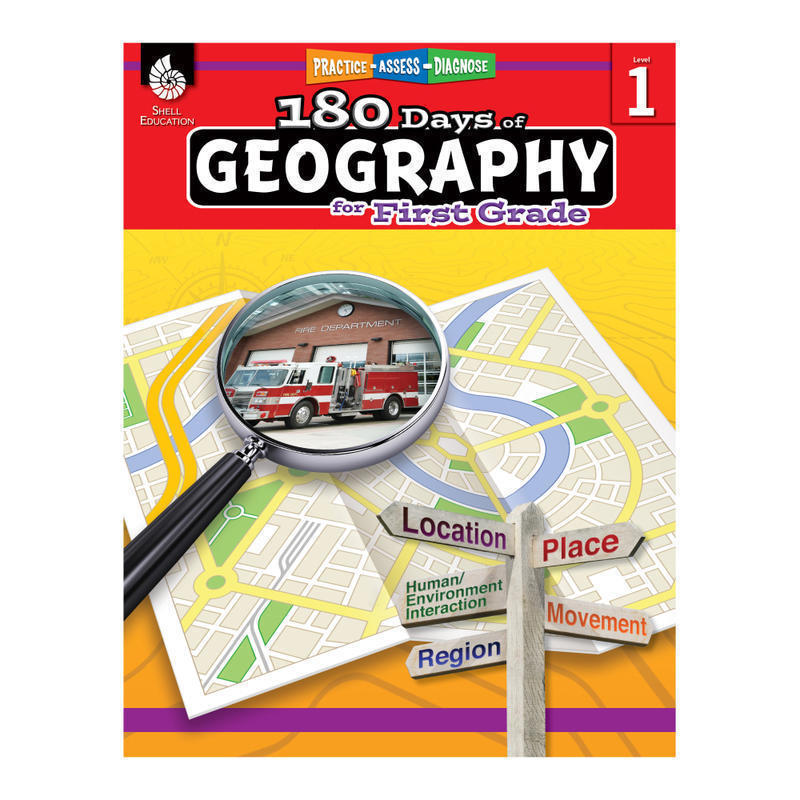 Shell Education 180 Days Of Geography, Grade 1 MPN:28622