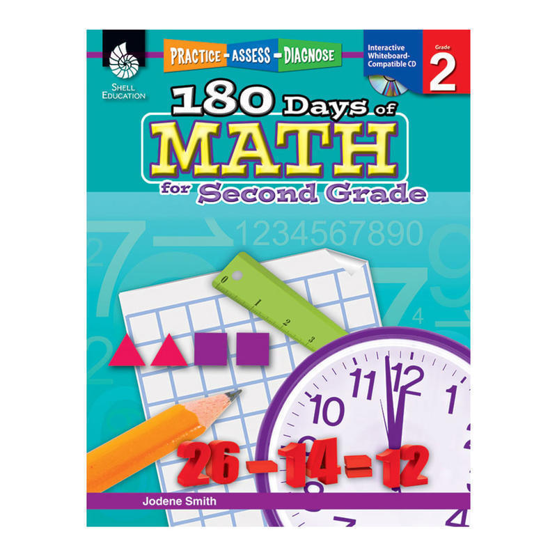 Shell Education 180 Days of Math Practice, Grade 2 MPN:50805