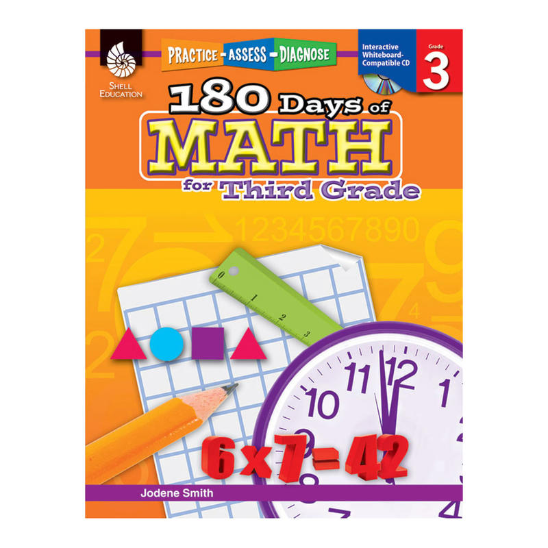 Shell Education 180 Days of Math Practice, Grade 3 MPN:50806
