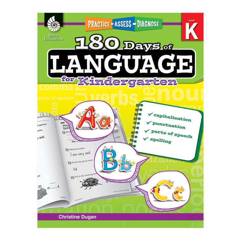 Shell Education 180 Days Of Language Workbook, Kindergarten MPN:51172