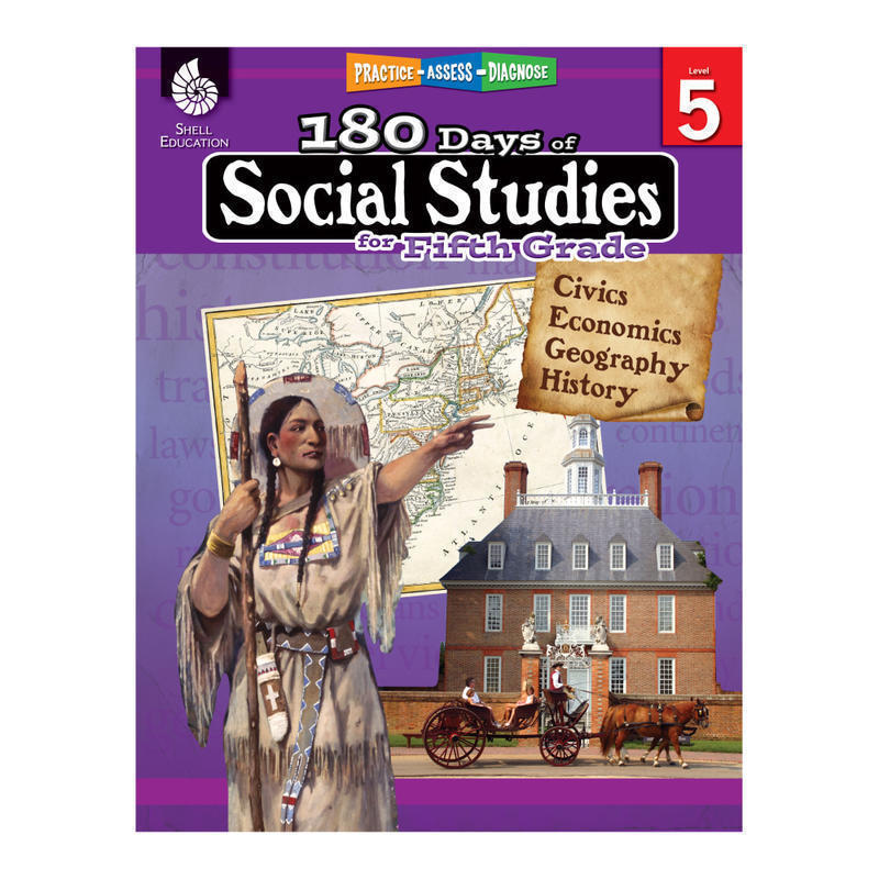 Shell Education 180 Days Of Social Studies, Grade 5 MPN:51397