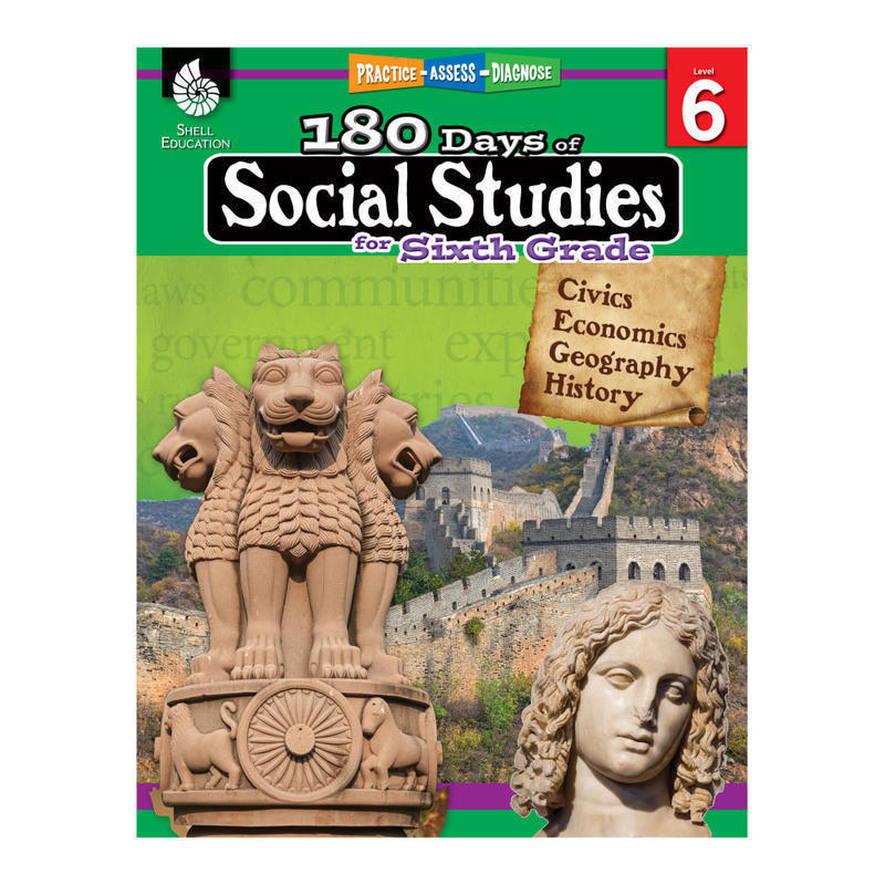 Shell Education 180 Days Of Social Studies, Grade 6 MPN:51398