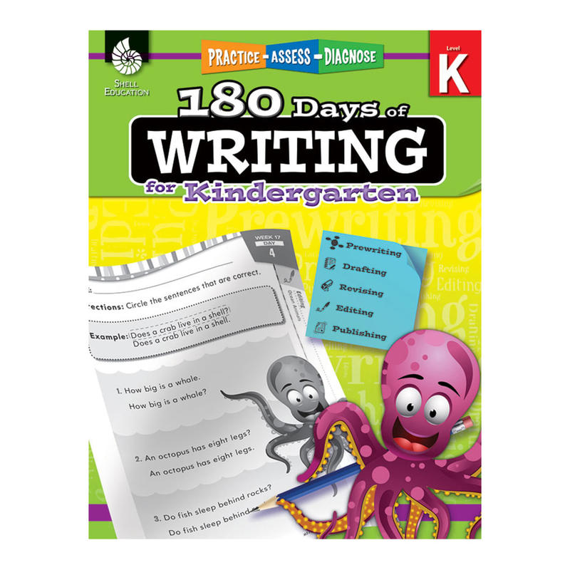 Shell Education 180 Days Of Writing Workbook, Kindergarten MPN:51523