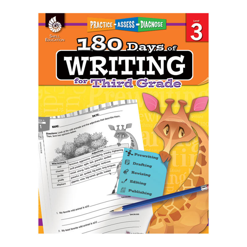 Shell Education 180 Days Of Writing Workbook, Grade 3 MPN:51526